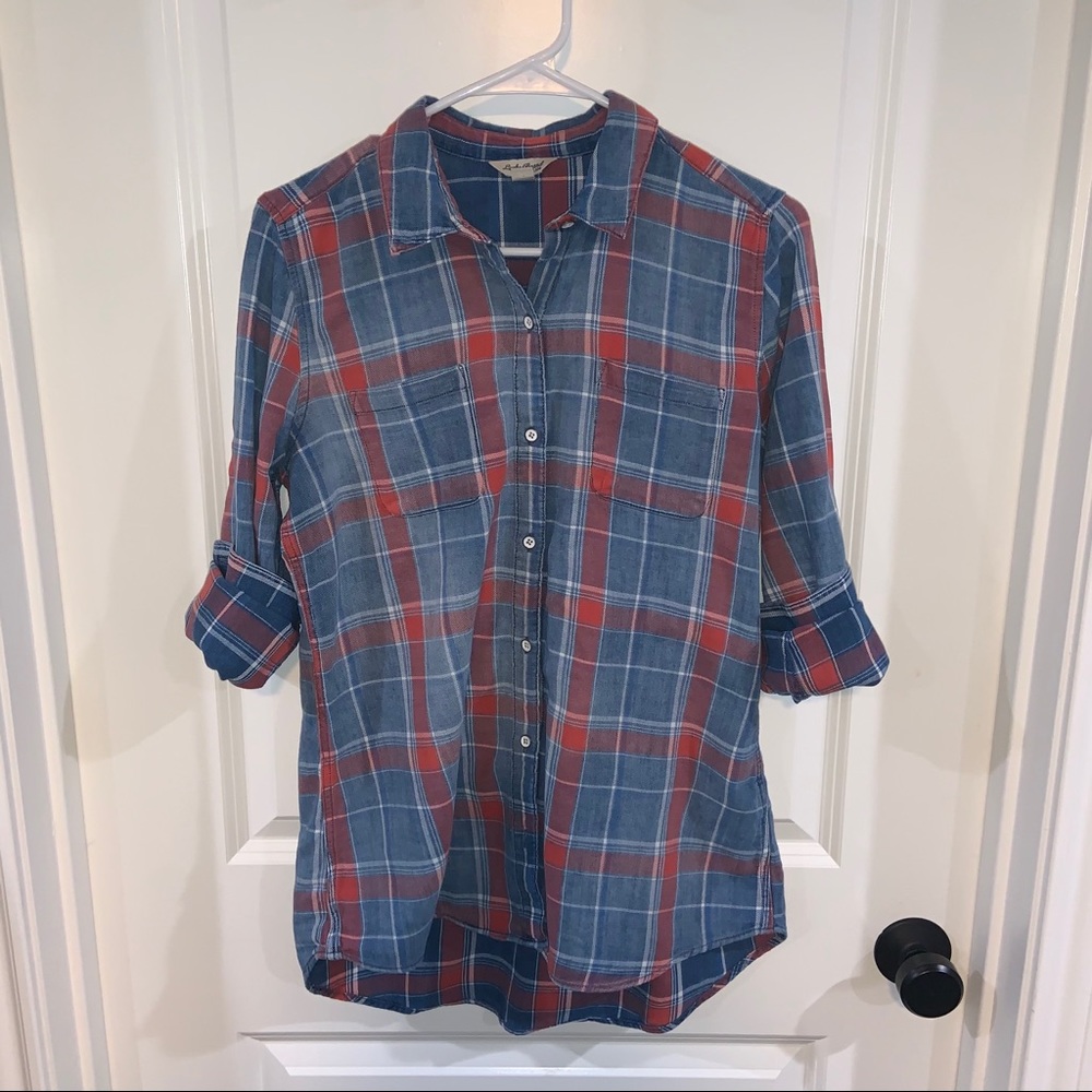Lucky Brand Axe Indigo boyfriend shirt